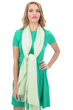 Cachemire et Soie accessoires etoles chales platine vert pale 201 cm x 71 cm